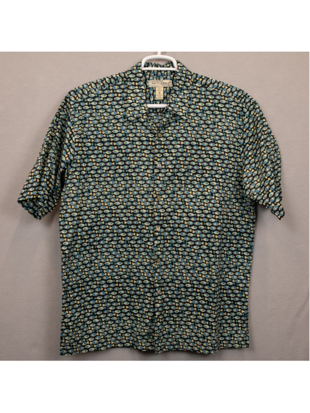 Tori Richard fish print short sleeve shirt-XL